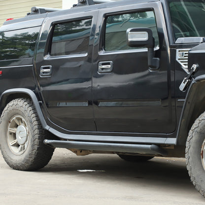 Black Titanium Stainless Steel Body Molding Trim Strips For Hummer H2 2003‑2009 16