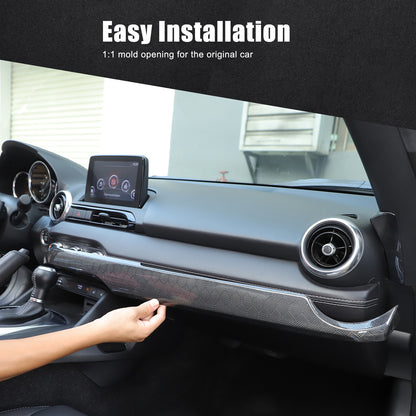 Honeycomb Carbon Fiber Interior Console Panel Trim For Mazda MX-5 Miata 2016-23 5