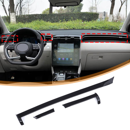 Glossy Black Center Console Air Vent Trim Strip For Hyundai Santa Cruz 2022+ US 16