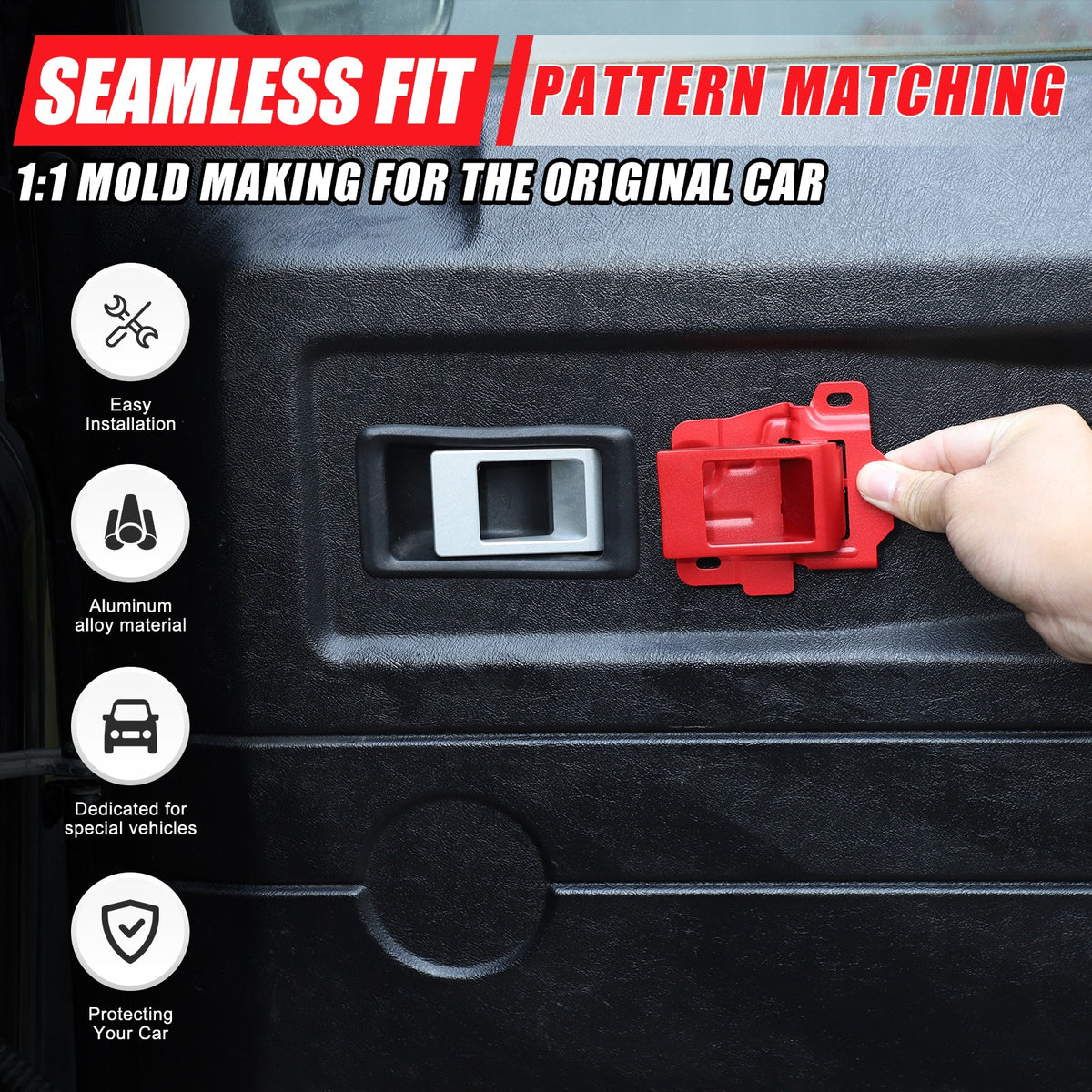 Replacement Red Steel Interior Door Handle For LR Defender L316 2004-2018 5