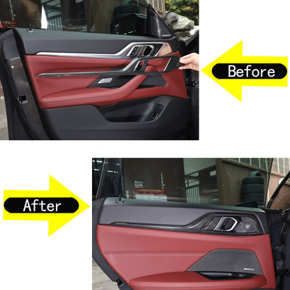 Real Carbon Fiber Interior Door Panel Trim For BMW 4 Series Gran Coupe G26 2022 16