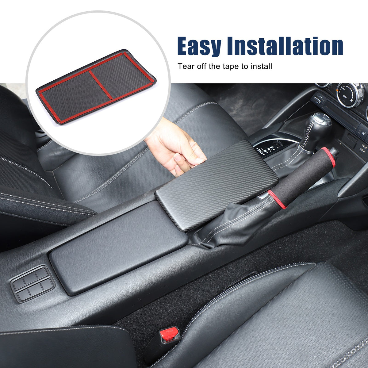 Matte Real Carbon Fiber Center Console Armrest Trim For Mazda MX-5 Miata 2016+ 8