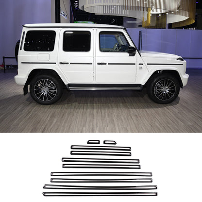 Glossy Black ABS Side Door Body Molding Trim For Benz G W463 G350 G55 G63 19+ 1
