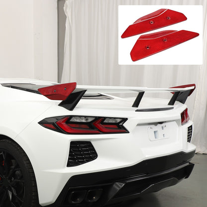 Replacement Red Real Carbon Fiber Rear Spoiler Panel Trim For Corvette C8 2020+ 1