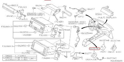 Subaru Genuine Front Console Auxiliary USB Outlet Aux Jack 86257AJ201 OEM 3