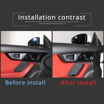 ABS Carbon Fiber Inner Door Handle Frame Cover Trim For Jaguar F-TYPE 2013-2024 7