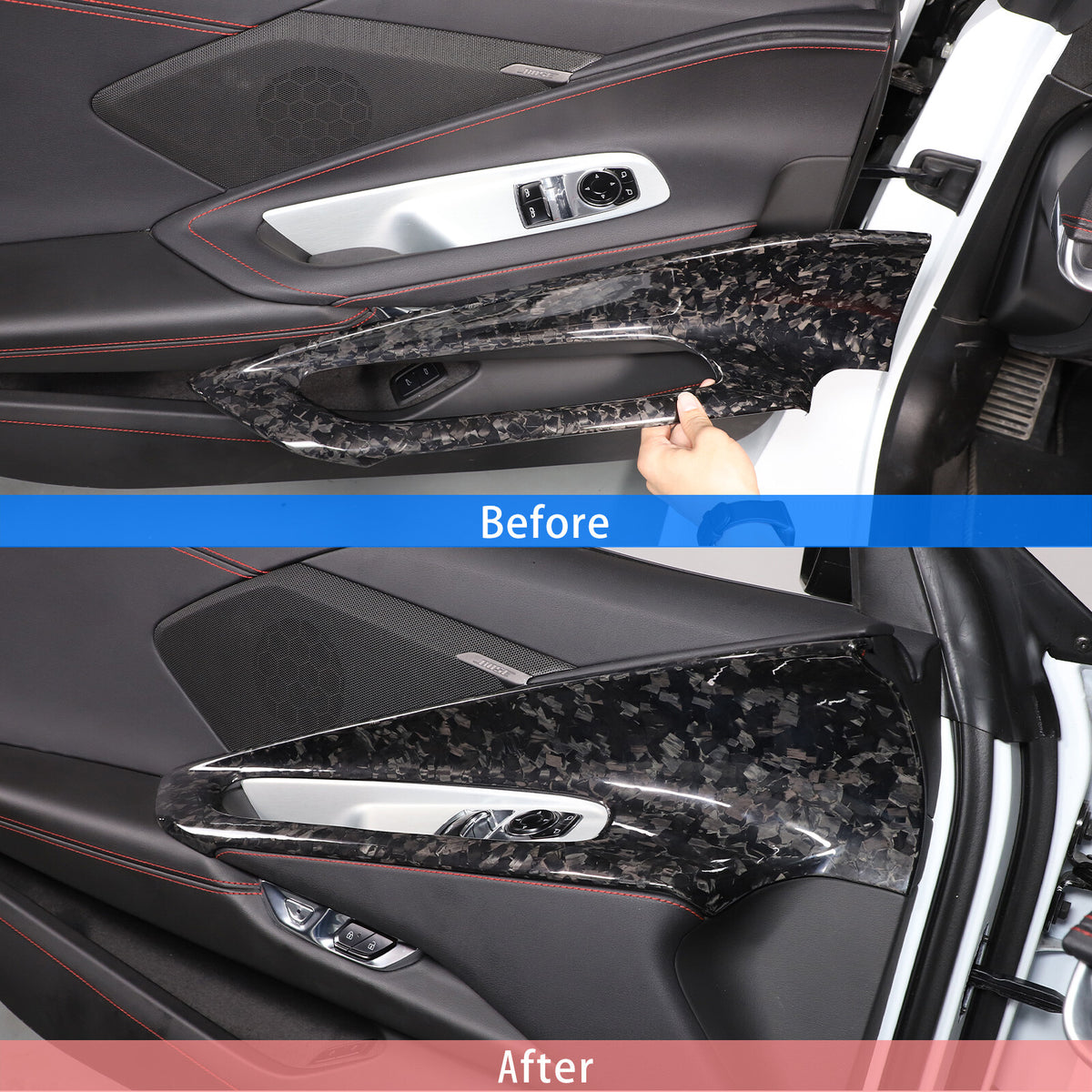 Forged Real Carbon Fiber Full Interior Set Cover Trim Kit For Corvette C8 20-25 - Variants 36-40 67