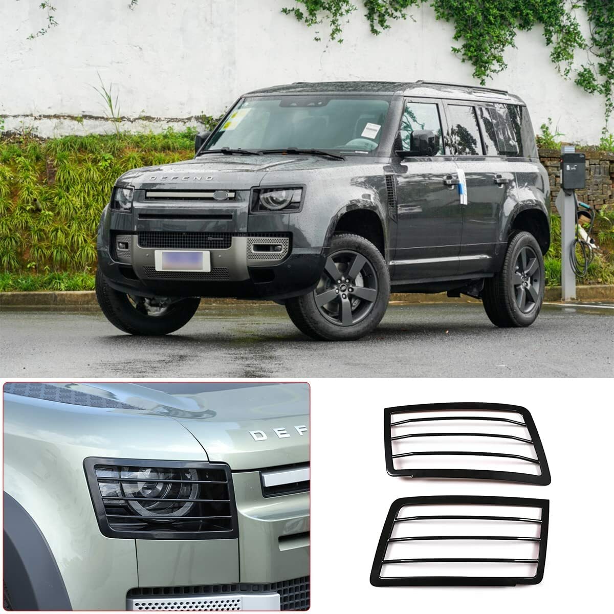 Metal Headlight Protectors Cover Grille For Land Rover Defender L663 2020-2023 1