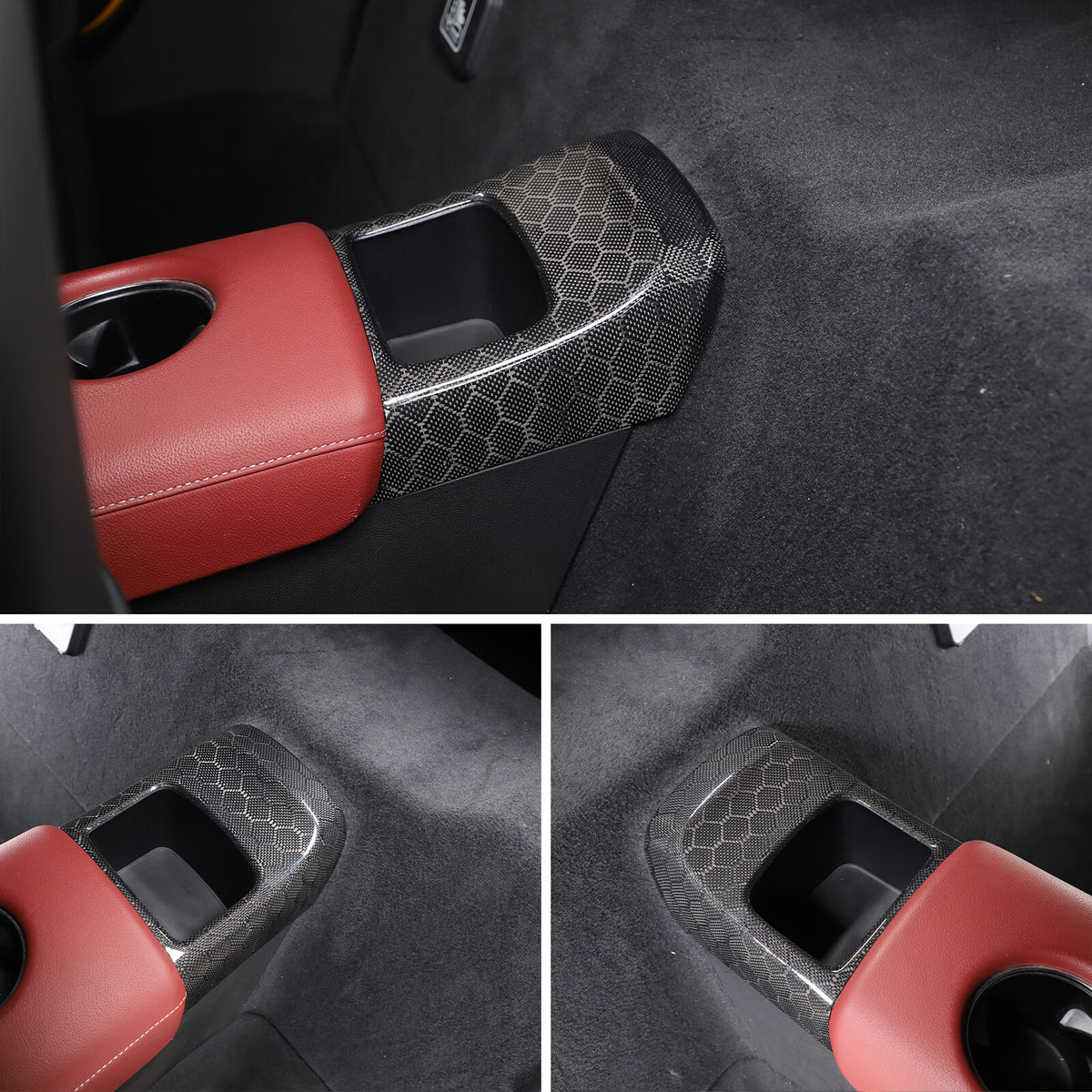 Honeycomb Carbon Fiber Rear Storage Box Panel Trim For Toyota Supra A90 2019-24 21