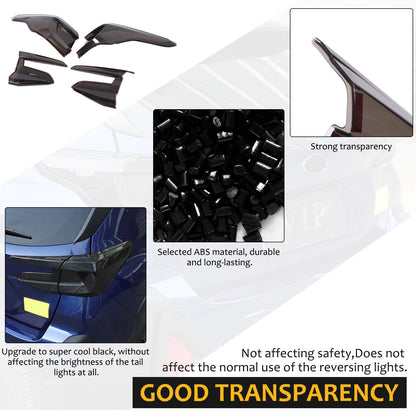 Smoked Black Rear Tail Light Guard Decor Cover Trim For Subaru Crosstrek 24+ US 9