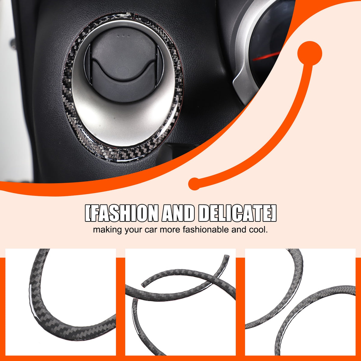 Soft Carbon Fiber Interior Center Console trim Sticker For Nissan Juke 2011-2019 73