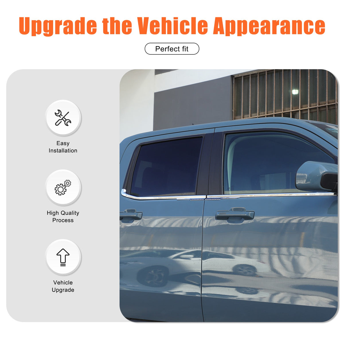 Silver ABS Lower Window Molding Trim For Ford Maverick 2022+ US 15