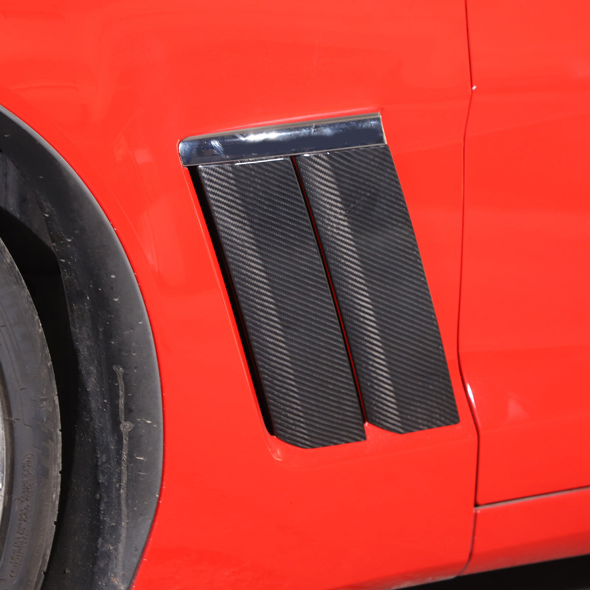 Real Carbon Fiber Side Fender Vents Panel Trim Kit For Corvette C6 2005-2013 19