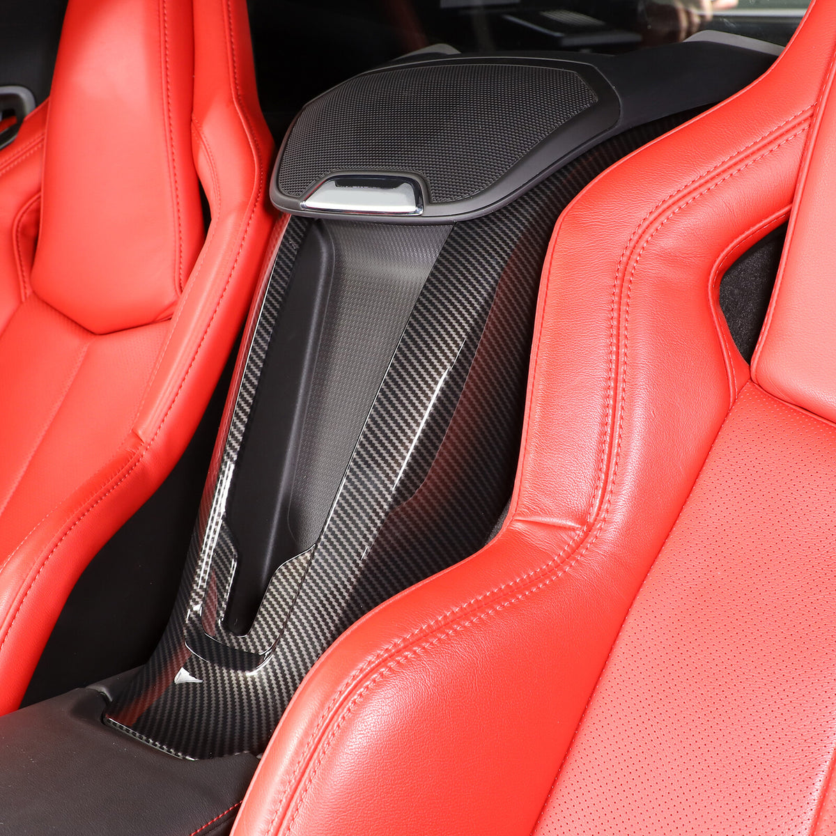2pcs Carbon ABS Waterfall Wireless Charger Cover For Corvette C8 Convertible 11