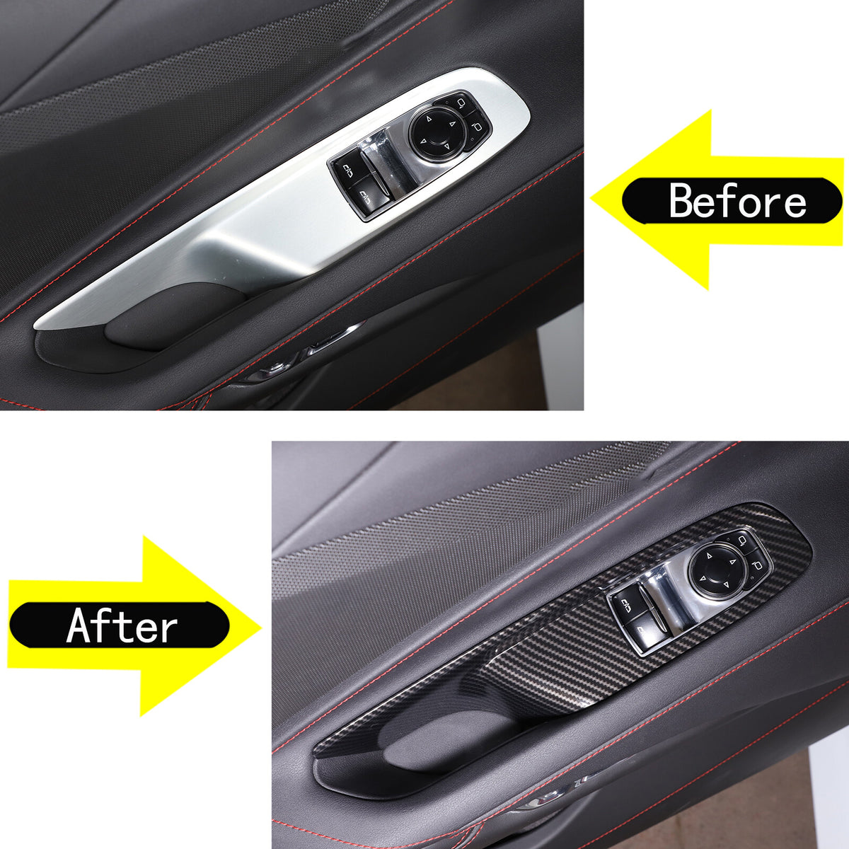 ABS Carbon Fiber Full set Center Console Frame Decor Trim Cover for Corvette C8 14