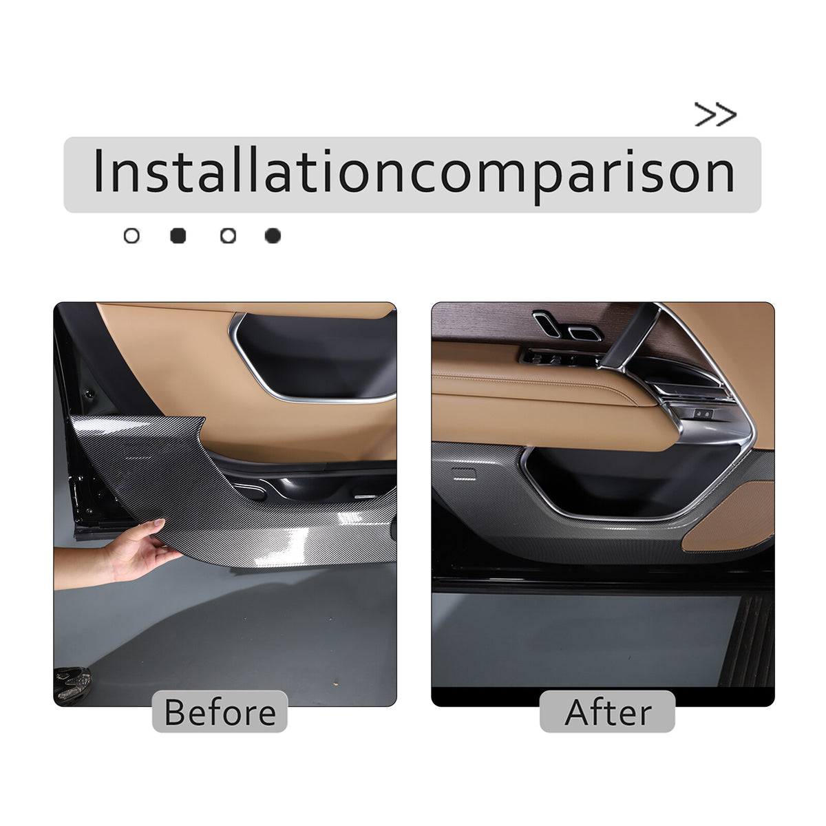 ABS Carbon Fiber Door Anti-kick Panel Trim For LR Range Rover Vogue 2023-2024 19