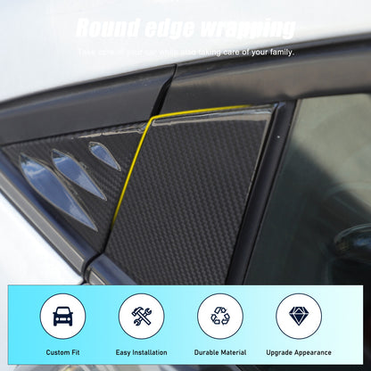 Real Carbon Fiber External A-Pillar Triangle Trim Cover For Fiat 500 2010+ 13