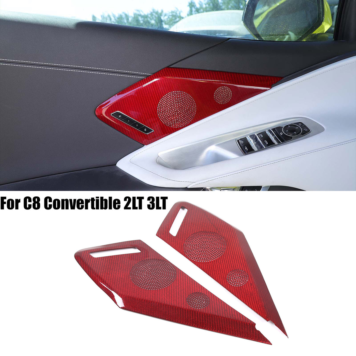 Red Real Carbon Fiber Interior Full Decor Cover Trim Kit for Corvette C8 2020-25 - Variants 31-32 2