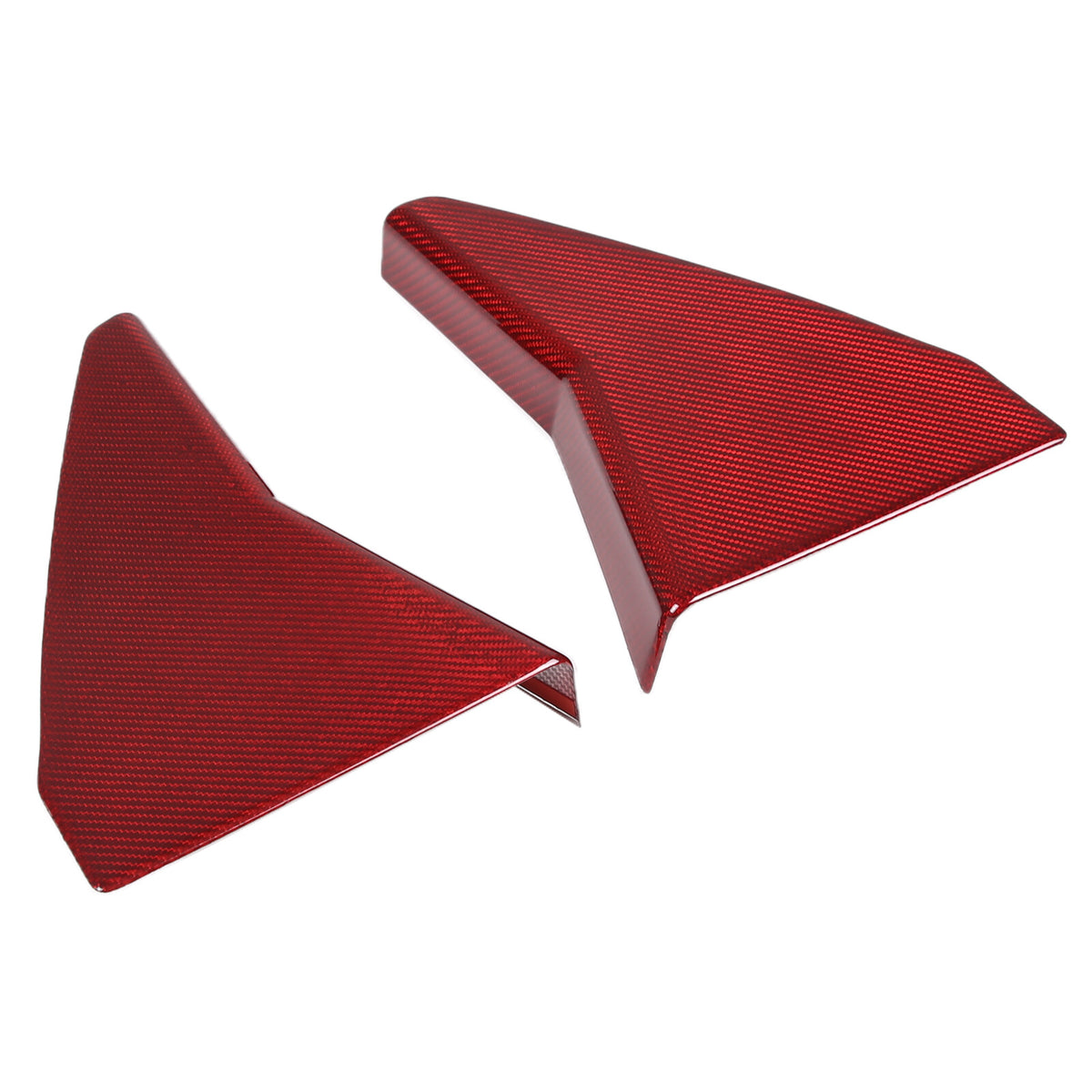 Red Real Carbon Fiber Rear Window Corner Panel Cover Trim For Corvette C8 20-26 11