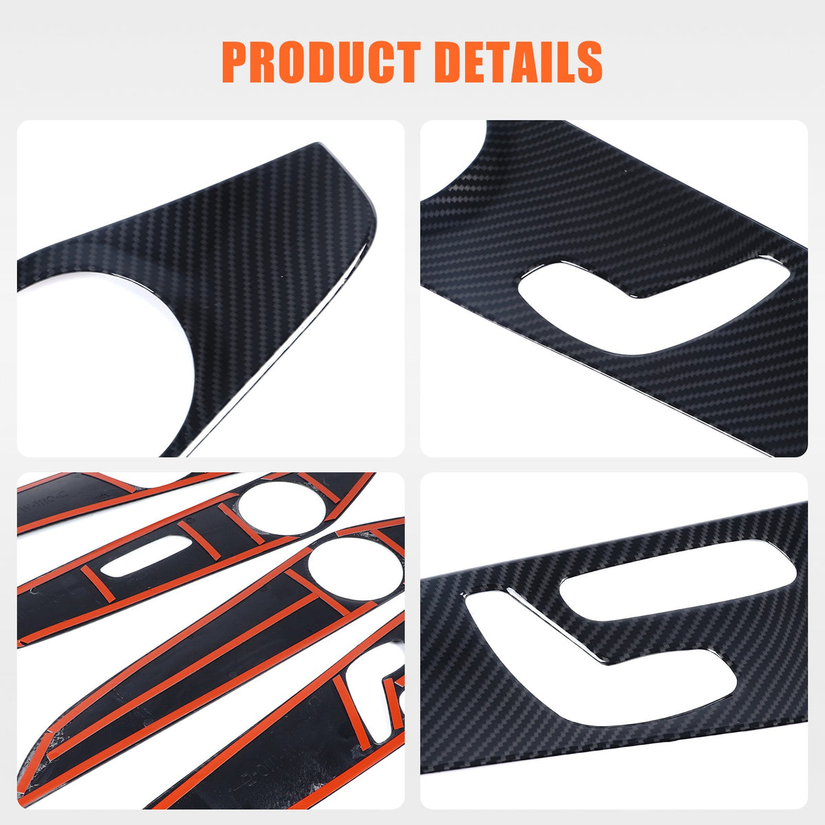 ABS Carbon Fiber Interior Door Panel Trim Cover For Benz C-Class W205 2015-21 US 9
