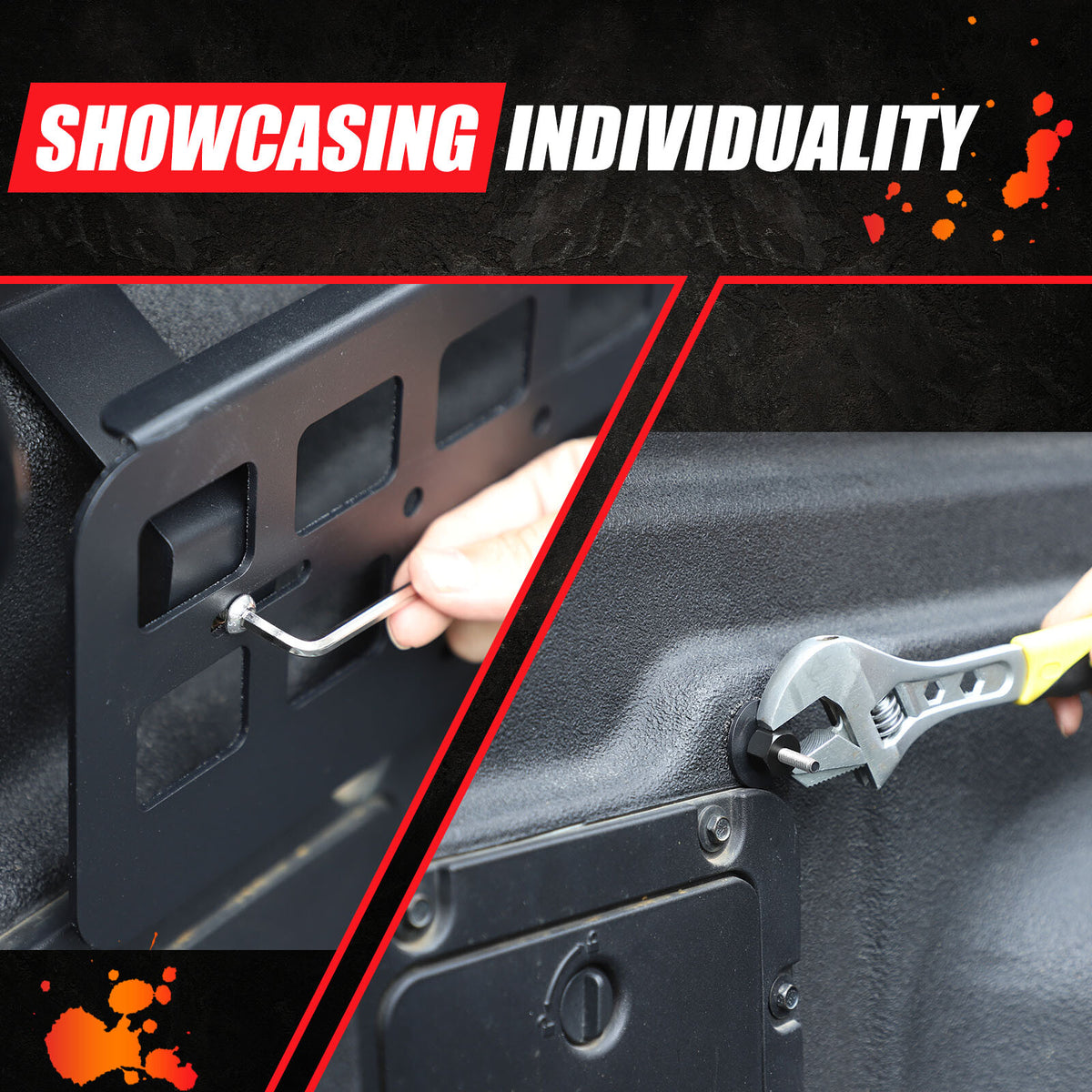 Left Side Storage Molle Panel Metal Trunk Bed Storage for Ford Maverick 22-24 20