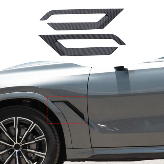 ABS Carbon Fiber Side Fender Air Vent Spoiler Trim For BMW X6 G06 F96 2020-25 1