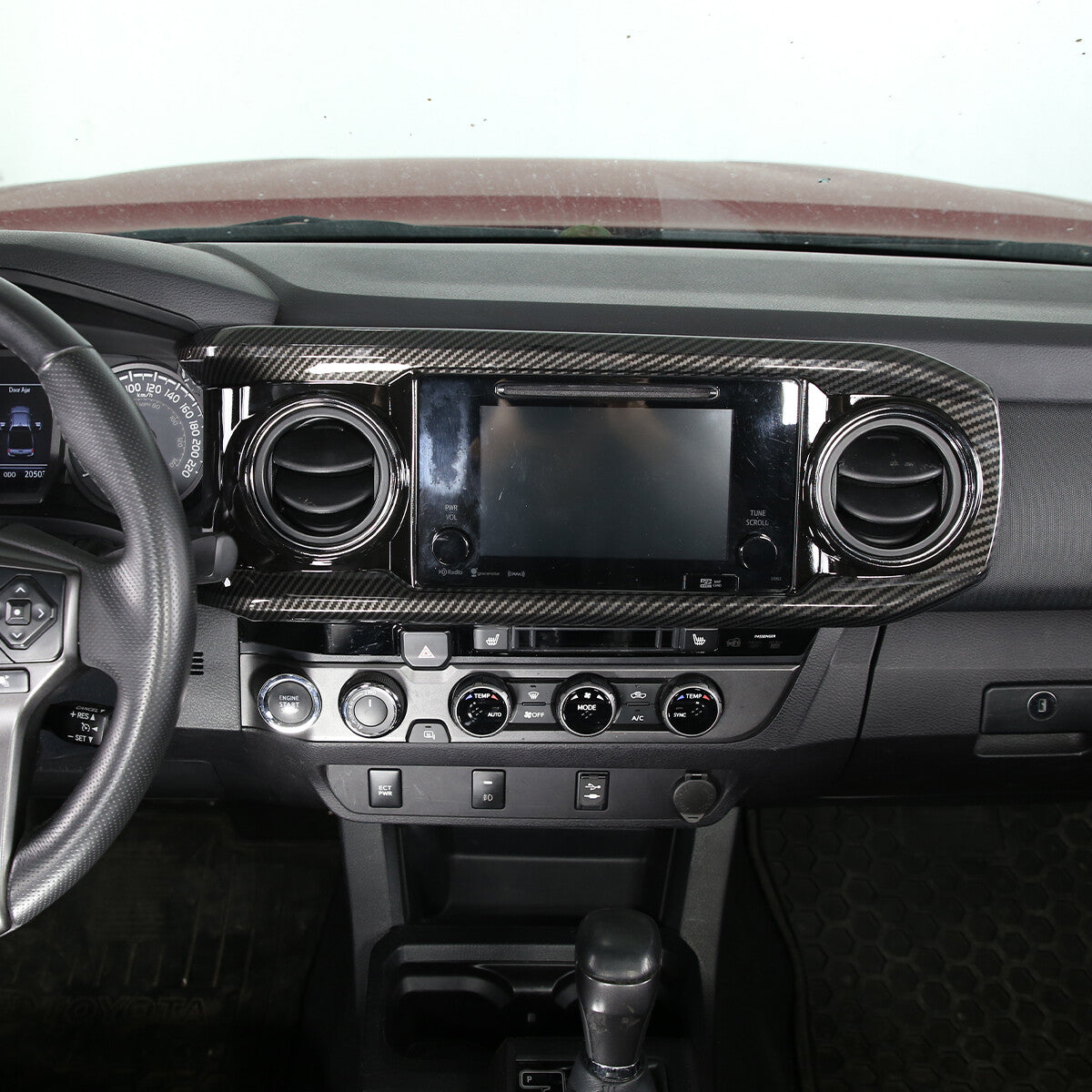 ABS Carbon Dashboard U Shape Air Vent Outlet Cover trim For Toyota Tacoma 16-23 2