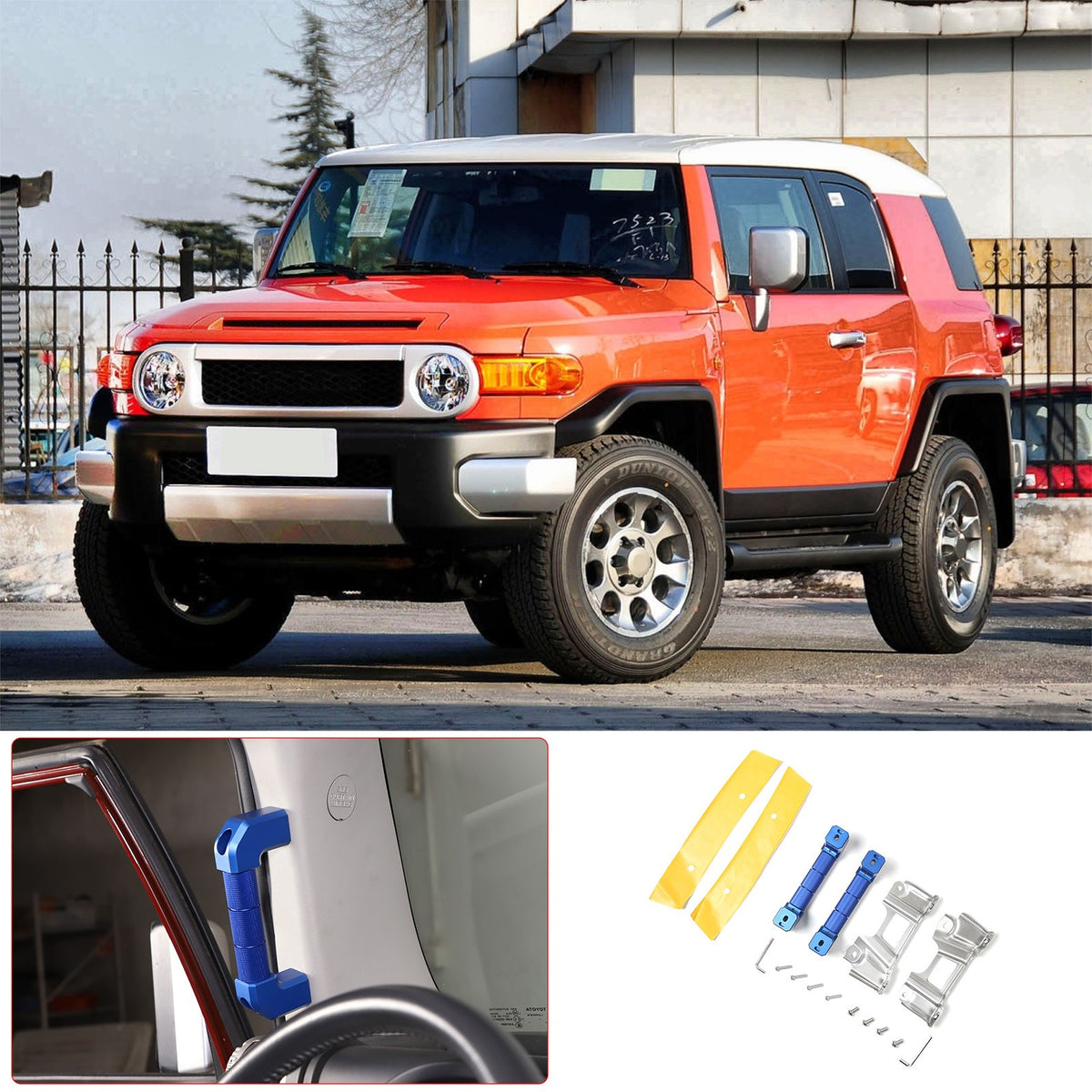 Blue A-pillar Handle Replacement Trim For 2007-2021 Toyota FJ Cruiser 16