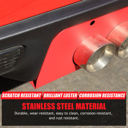 Red Stainless Steel Exhaust Filler Panel trim For Corvette C6 2005-2013 15