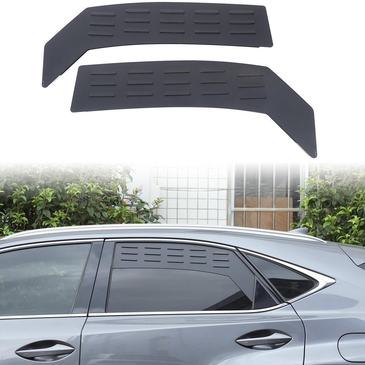 Aluminum Rear Door Window Louver Air Vent Panel Trim Cover For Lexus NX 2015+ 1