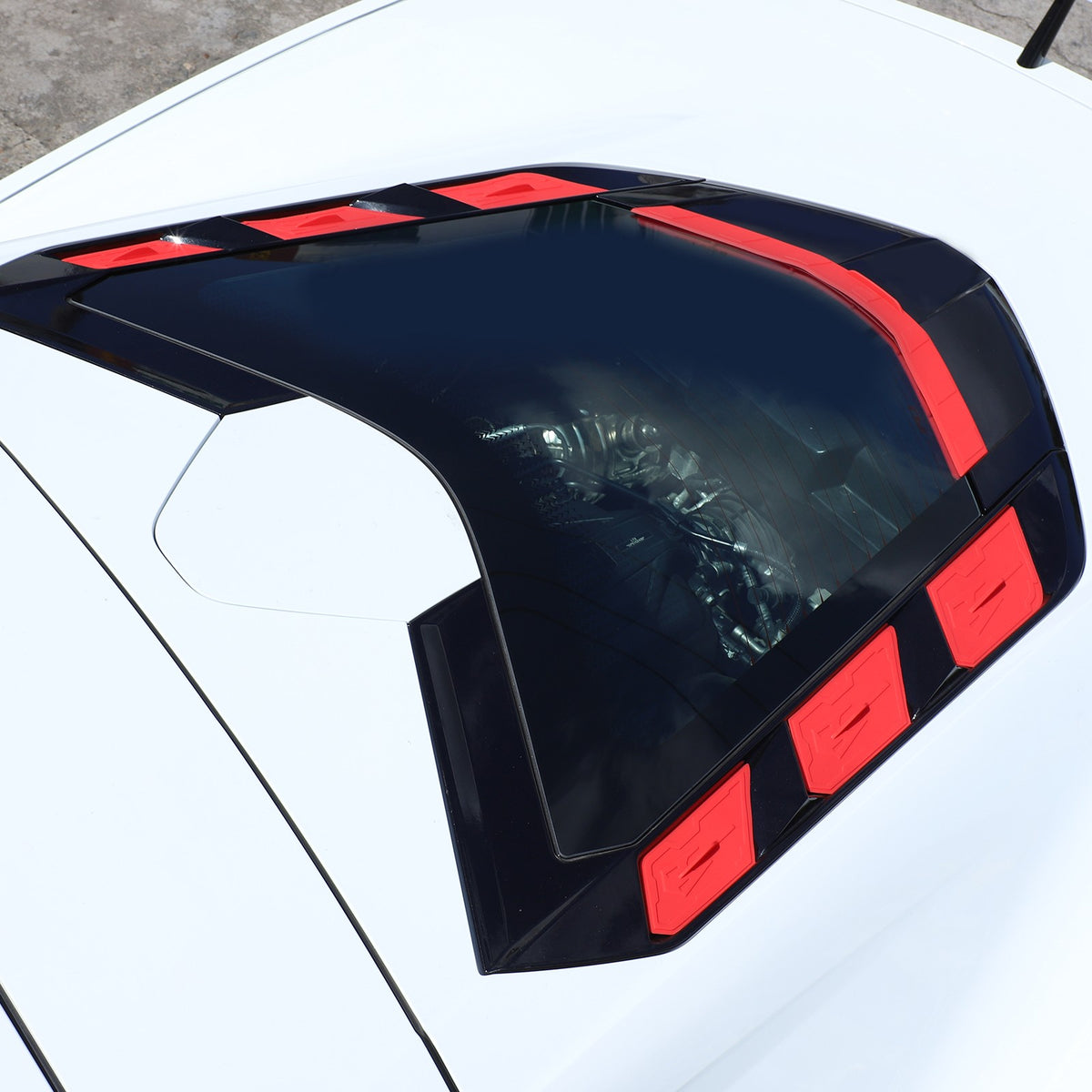 Red Rear Hatch Hood Car Wash Covers Air Vent Inserts For Corvette C8 2020-26 15