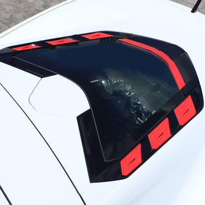 Red Rear Hatch Hood Car Wash Covers Air Vent Inserts For Corvette C8 2020-26 15