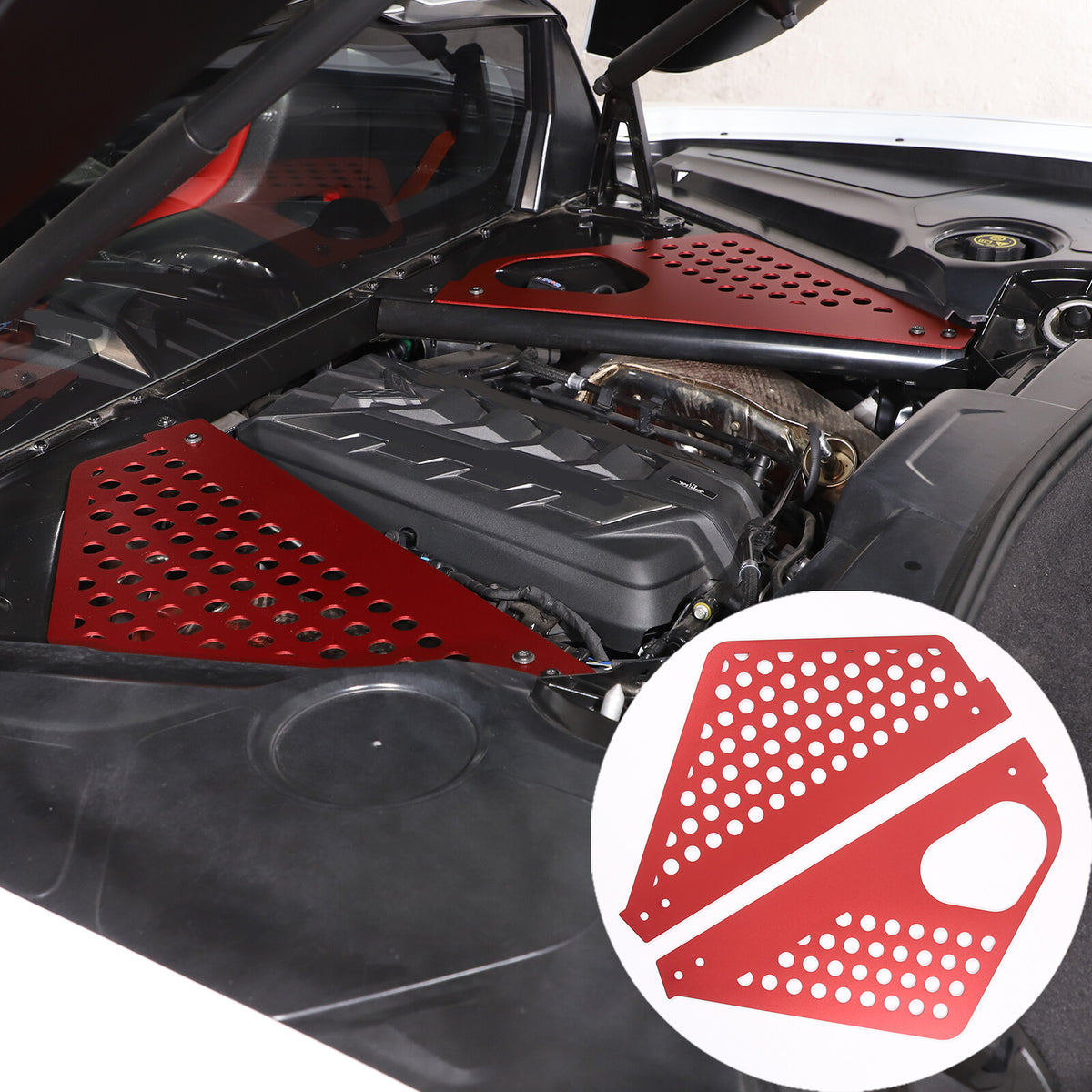 Aluminum Alloy Exterior Hood Engine License Plate Trim For Corvette C8 2020+ US - Variants 16-20 61