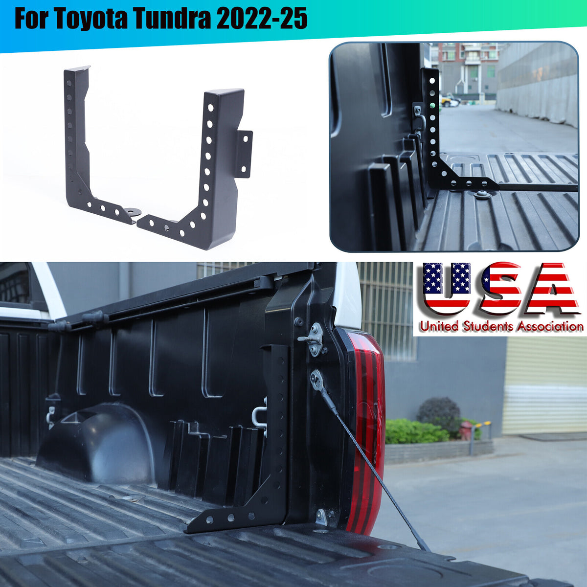 Rear Bumper Mounting Cargo Carrier Box Support Bracket For Toyota Tundra 22-26 1