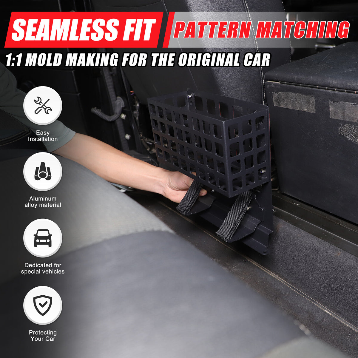 Rear Armrest Storage Box Fire Extinguisher Bracket For LR Defender L316 2004-18 5