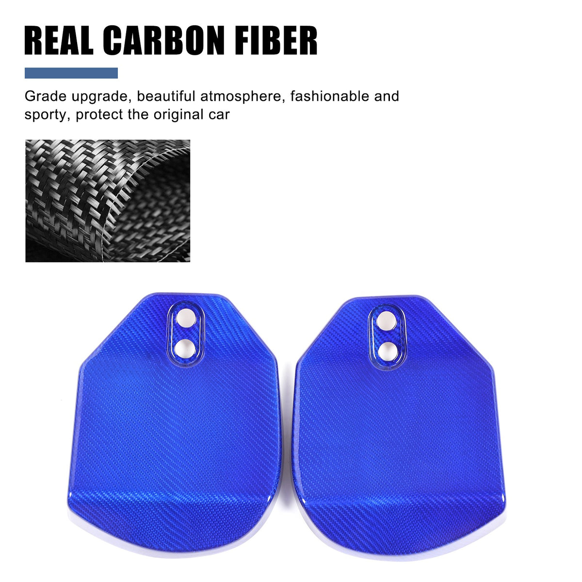 Blue Real Carbon Fiber Rear Strut Shock Tower Cover Mag Ride For Corvette C8 20+ 4