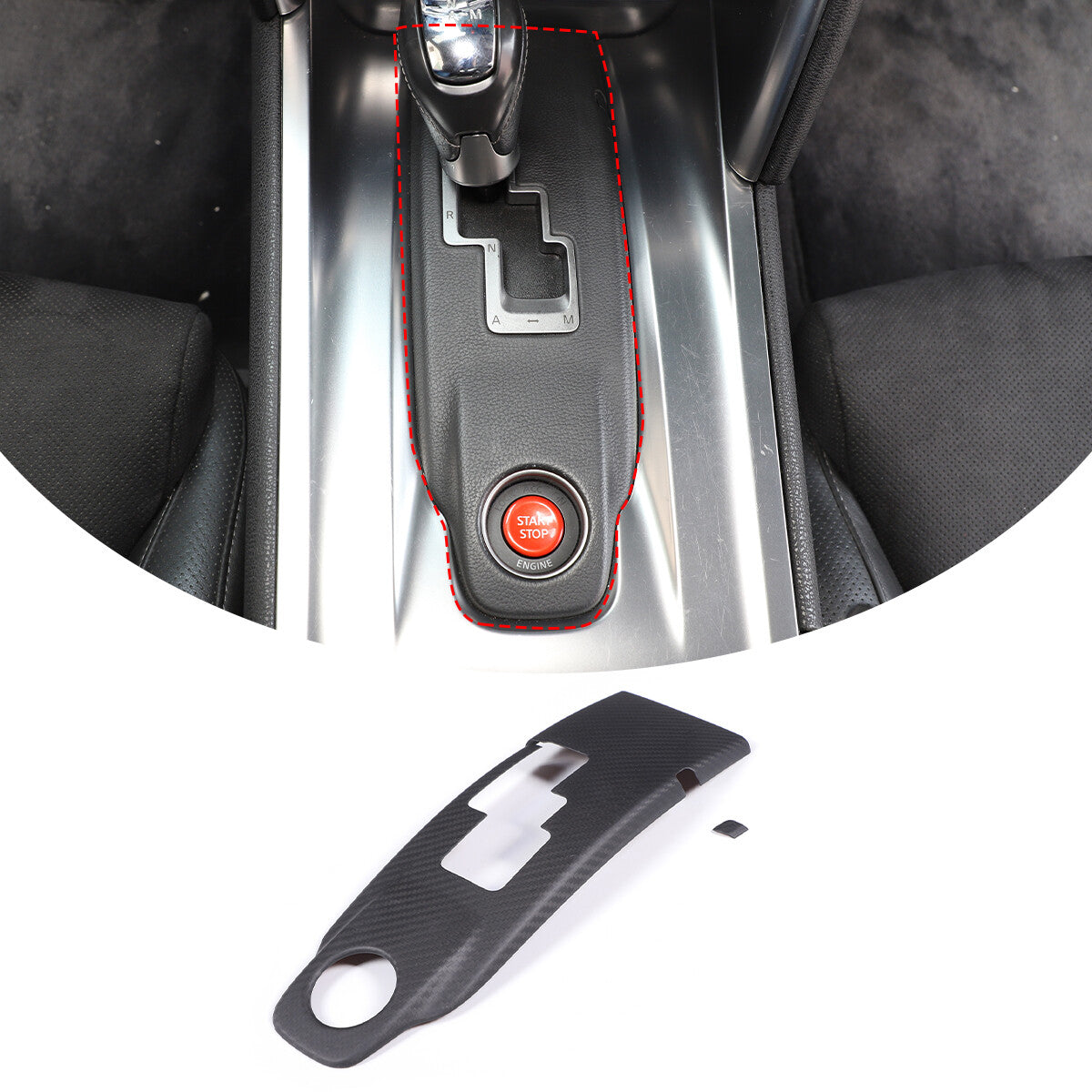 Matte Real Carbon Fiber Gear Shift Panel Trim Cover For Nissan GTR 2008-2016 1