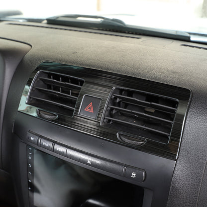 Black Steel Central Control Air Outlet Cover Trim For Hummer H3 2005-2009 3