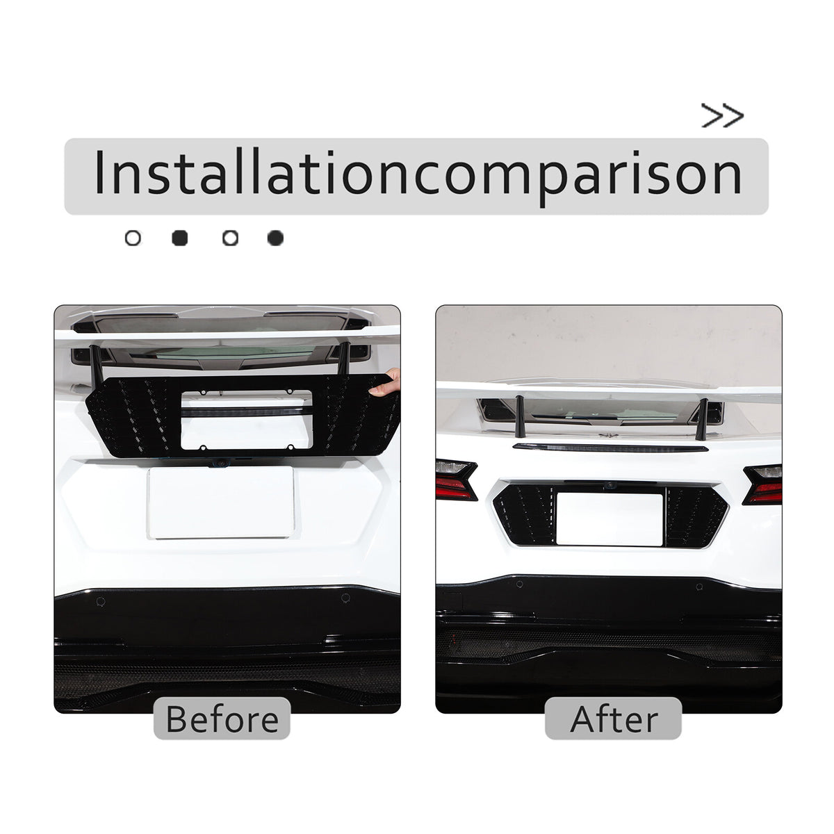 Glossy Black Aluminum Rear License Plate Frame Trim For Corvette C8 2020-25 US 4