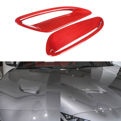 Red Real Carbon Fiber Hood Air Inlet Frame Trim For Jaguar F-TYPE X152 2021+ 13