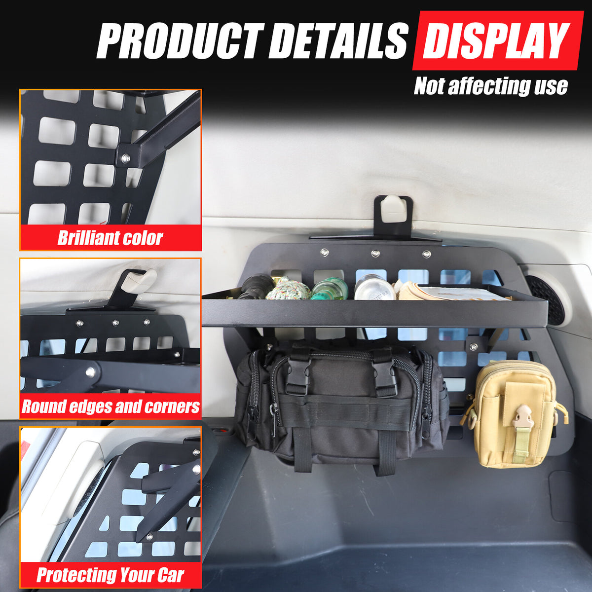 Trunk Right Side Window Storage Molle Panels For Toyota FJ Cruiser 2007-21 19