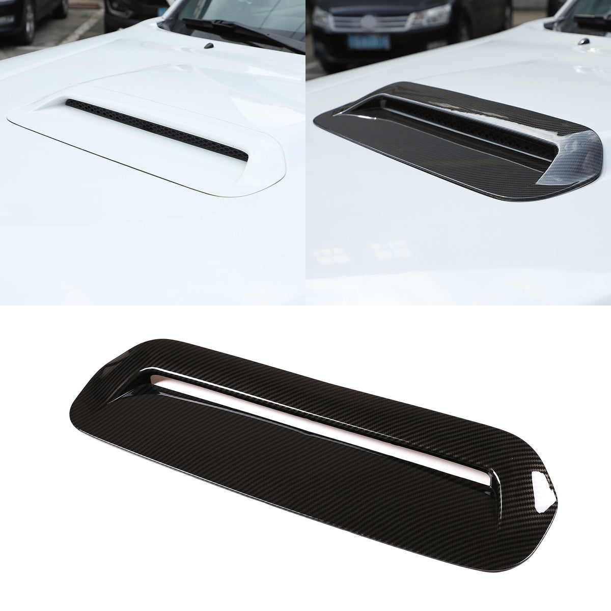 Carbon fiber engine hood air outlet vent cover trim for Toyota Tacoma 13-15 11