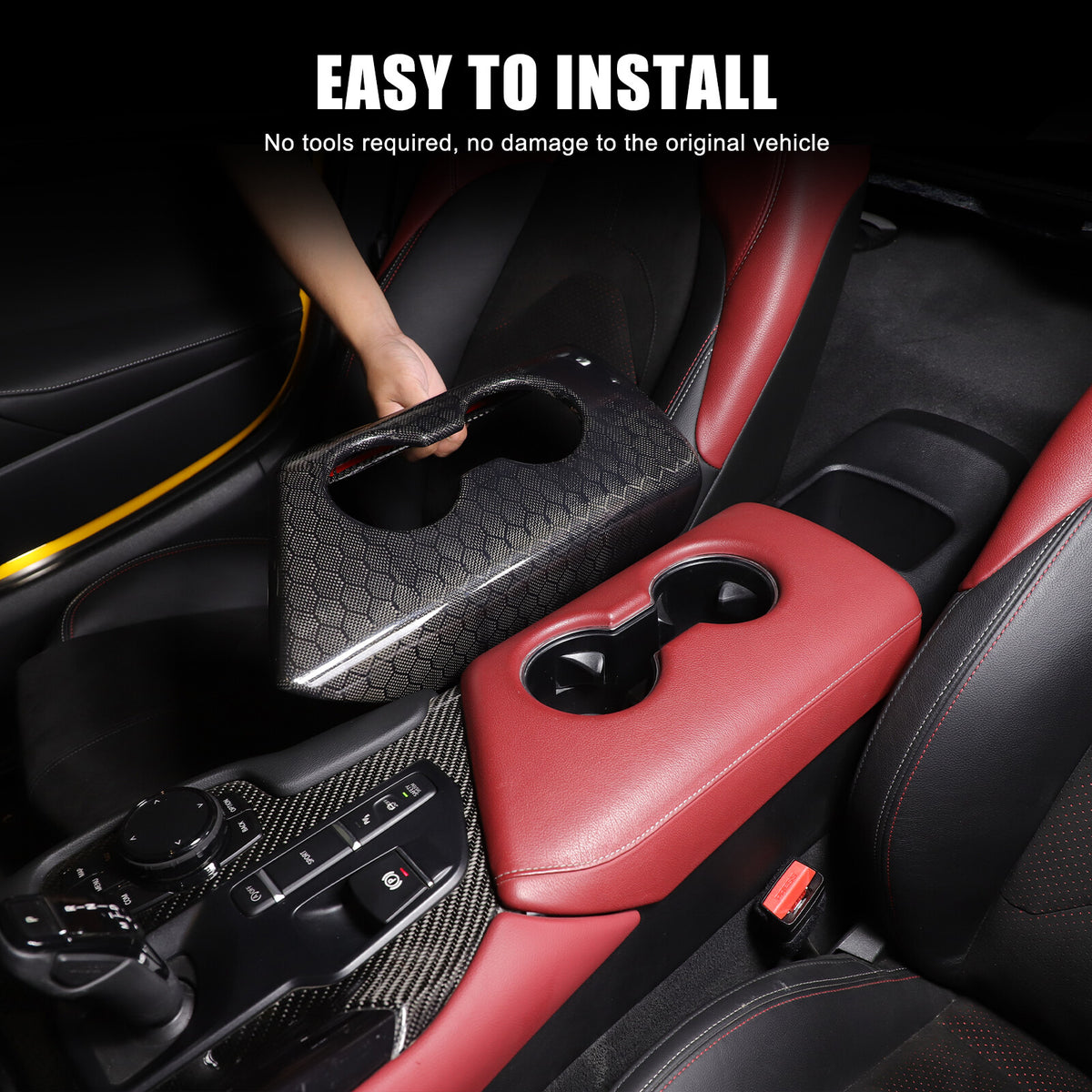 Real Carbon Fiber Center Armrest Box Panel Trim Cover For Toyota Supra A90 19-24 10