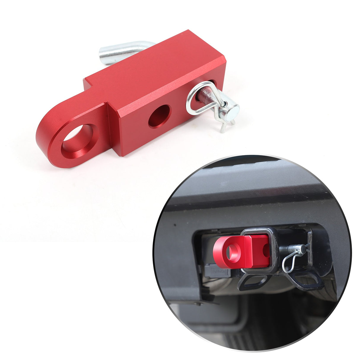 Red Aluminum Alloy Trailer Mount Receiver Hitch Tow Hook For Ford Maverick 2022+ 9