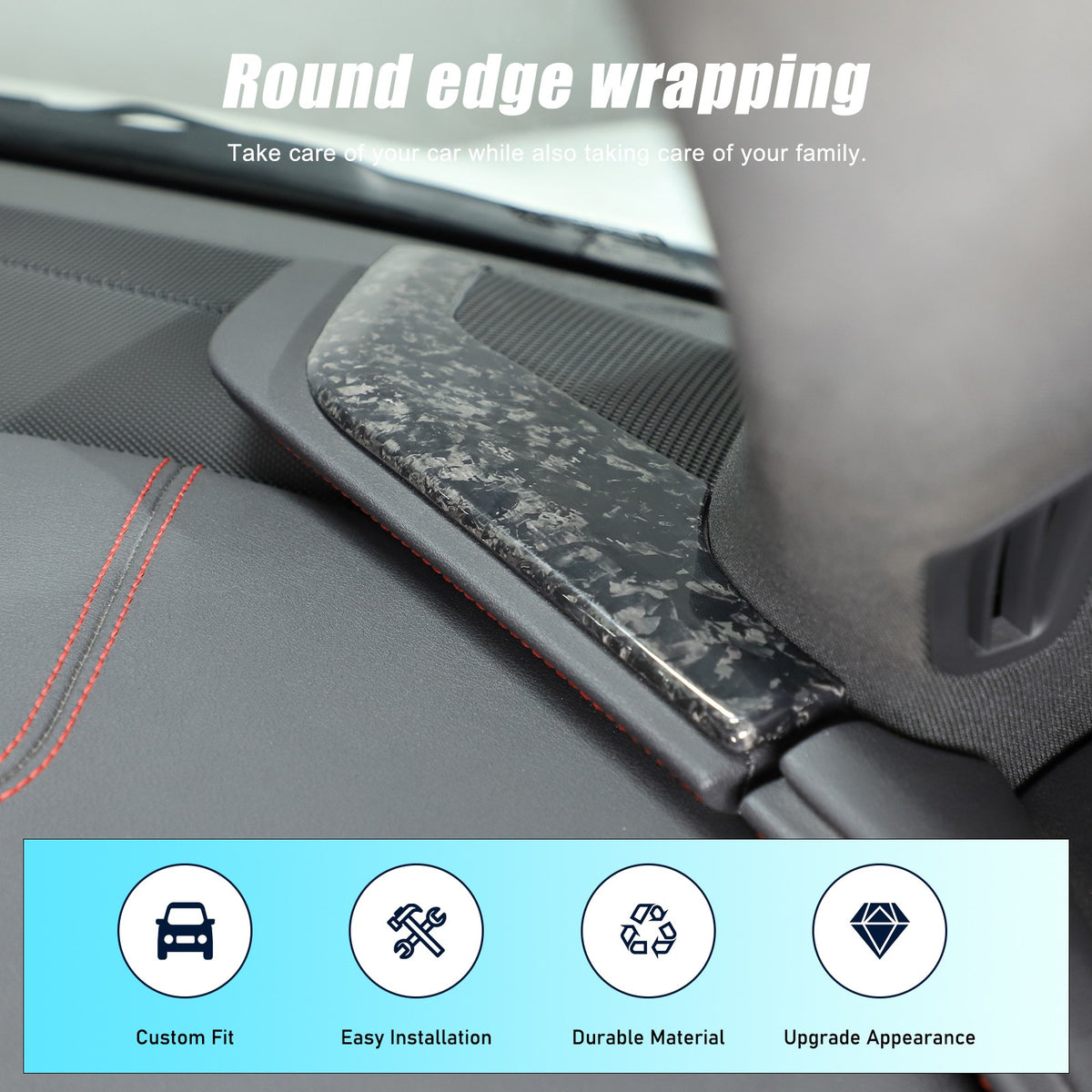 Forged Real Carbon Fiber Full Interior Set Cover Trim Kit For Corvette C8 20-25 - Variants 6-10 37