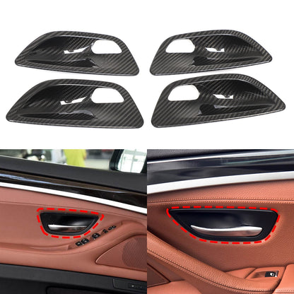 Real Carbon Fiber Inner Door Bowl Cover Trim For BMW 5 Series F10 2011-2017 13