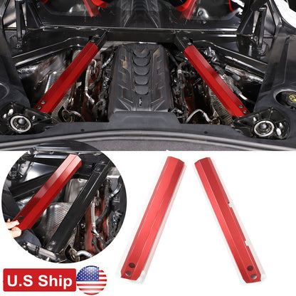 Red Alloy Engine Bay Inner Crossmember Panel Trim Cover For Corvette C8 20-26 US 1