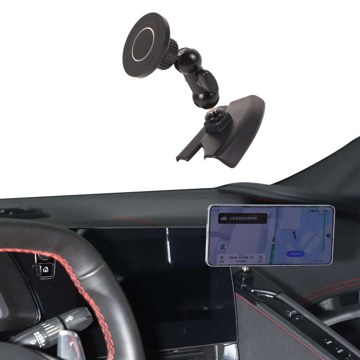 Magnetic Center Console Phone Mount Bracket For Corvette C8 2020-2025 US 15