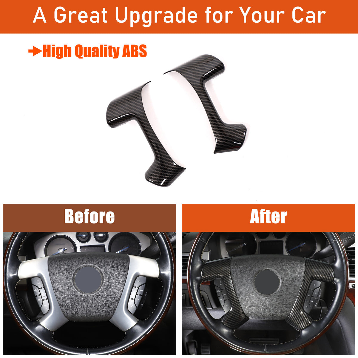ABS Carbon Fiber Interior Decor Trim Cover For Cadillac Escalade 2007-14 49
