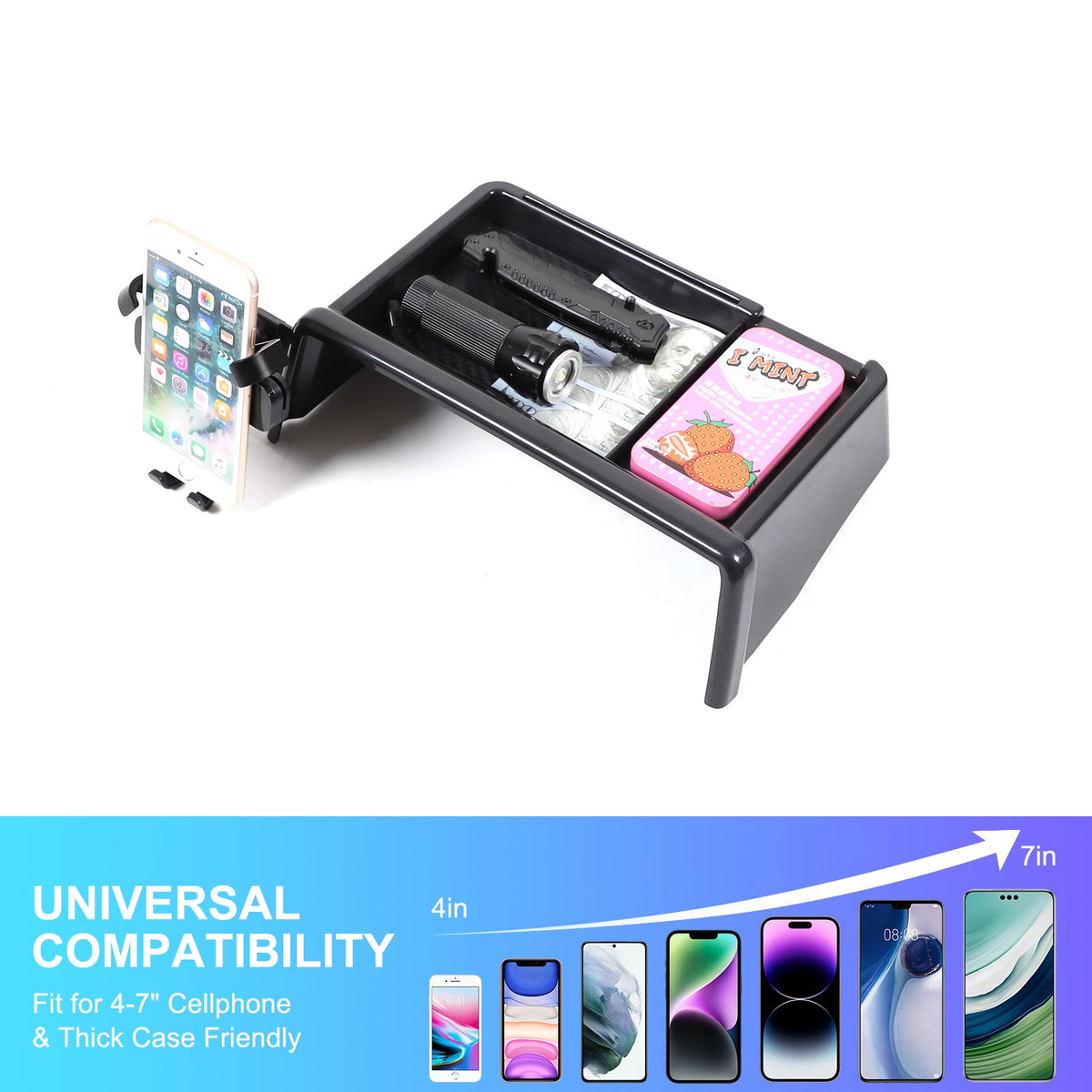 Center Console Screen Rear Phone Mount Storage Box For Toyota Supra A90 2019+ US 8